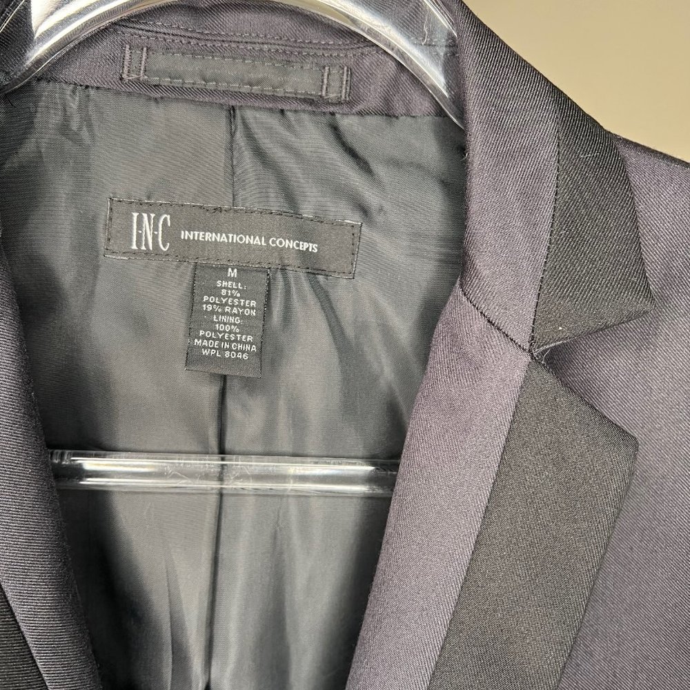 INC Slim Fit Black Blazer | Satin Trim | Size M (Men’s) - Picture 5 of 9